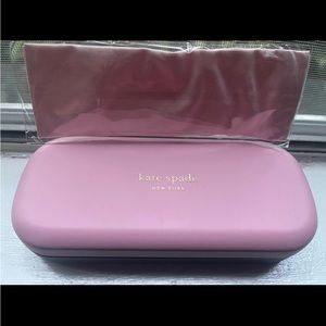 Kate Spade Eyeglasses Authentic Pink Hard Clamshell Case with cleaning cloth